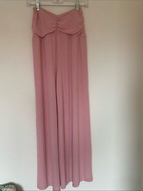 Free People Beach Wide-Leg Strapless Jumpsuit – Dusty Rose size xs
